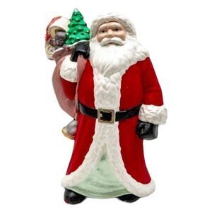 Vintage Holiday Christmas Santa Claus Carrying Bag Figurine Home‎ Table Decor